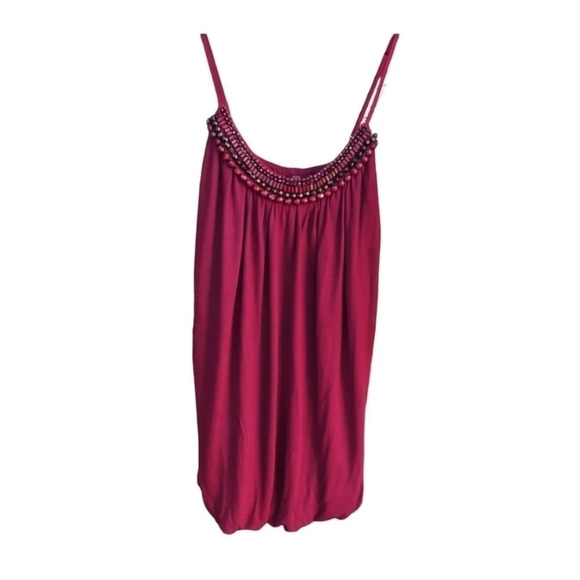 NWT- Burgundy Knit Spaghetti Strap Summer Blouse. Medium - Picture 12 of 12